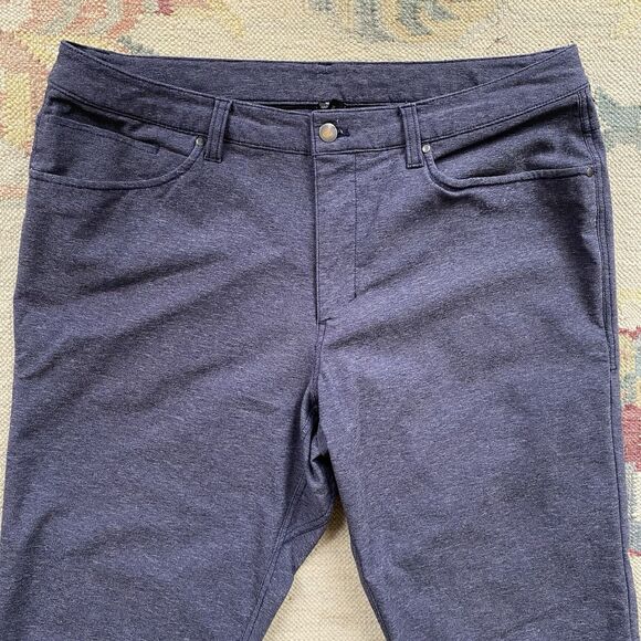 Lululemon ABC Pant Slim Tech Canvas Heathered Deep Navy Size 36 36x34 - Picture 3 of 6